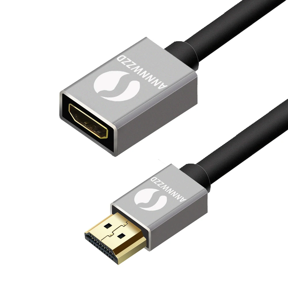 Annwzzd 0,5 м 1 м 1,5 м 2 м золотой HDMI свинцовый Удлинительный кабель жила высокоскоростной с Ethernet удлинитель HDMI мужчин и женщин
