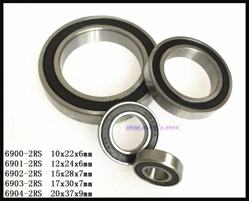 

3-8pcs/Lot 6900-2RS , 6901-2RS , 6902-2RS , 6903-2RS , 6904-2RS The Rubber Sealing Cover Deep Groove Ball Bearing Brand New
