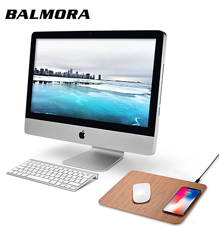 BALMORA QI дорожное Беспроводное зарядное устройство коврик для мыши iPhone X 8 8P USB