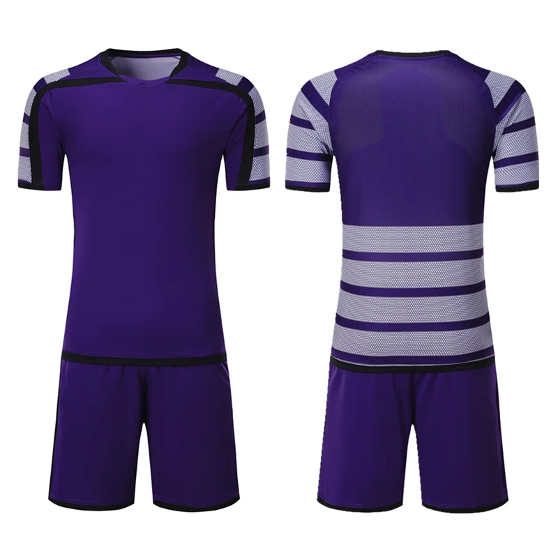 15028 purple set Детский Комплект футболок для футбола; Спортивный комплект; Одежда для мальчиков и девочек; Survetement; футболки для футбола; Униформа; костюм с принтом на заказ - Цвет: 15028 purple set