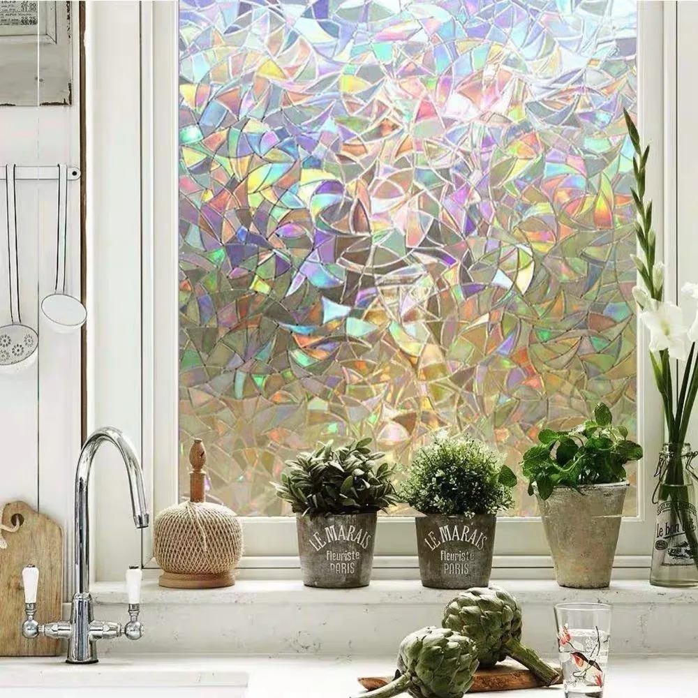 

3D Privacy window film stained static cling Irregular pattern home decorative PVC glass sticker self-adhesive film 90 x 300cm