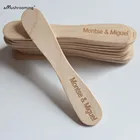 X50 персонализированные лазерной гравировки галстук-бабочка палочки для мороженого, плоская ложка для мороженого 94 мм палочки прибор для приготовления мороженого вечерние столовые приборы