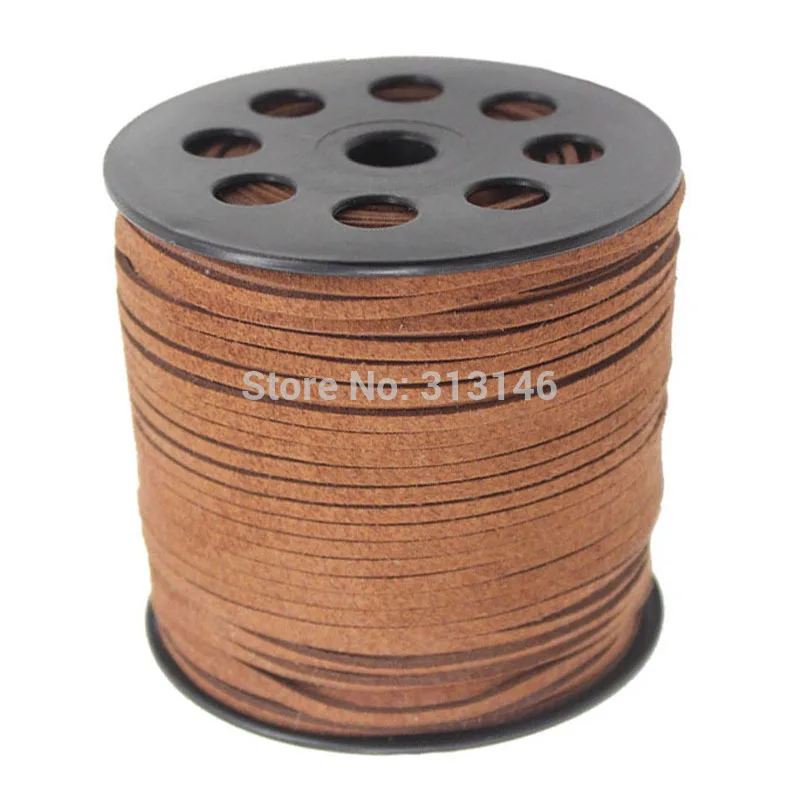 Russet Brown 3 мм 90 м Плетенный, макраме кожаных шнуров из искусственной замши, "сделай сам" для Бисер браслет ювелирных изделий на плоской подошве веревочная нить - Цвет: Russet Brown