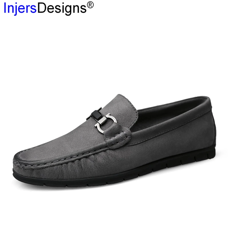 Loafers Slip-On Breathable Casual Shoes Men Soft Moccasins High Quality Genuine Leather Driving Zapatos Big Size 36-46 | Обувь