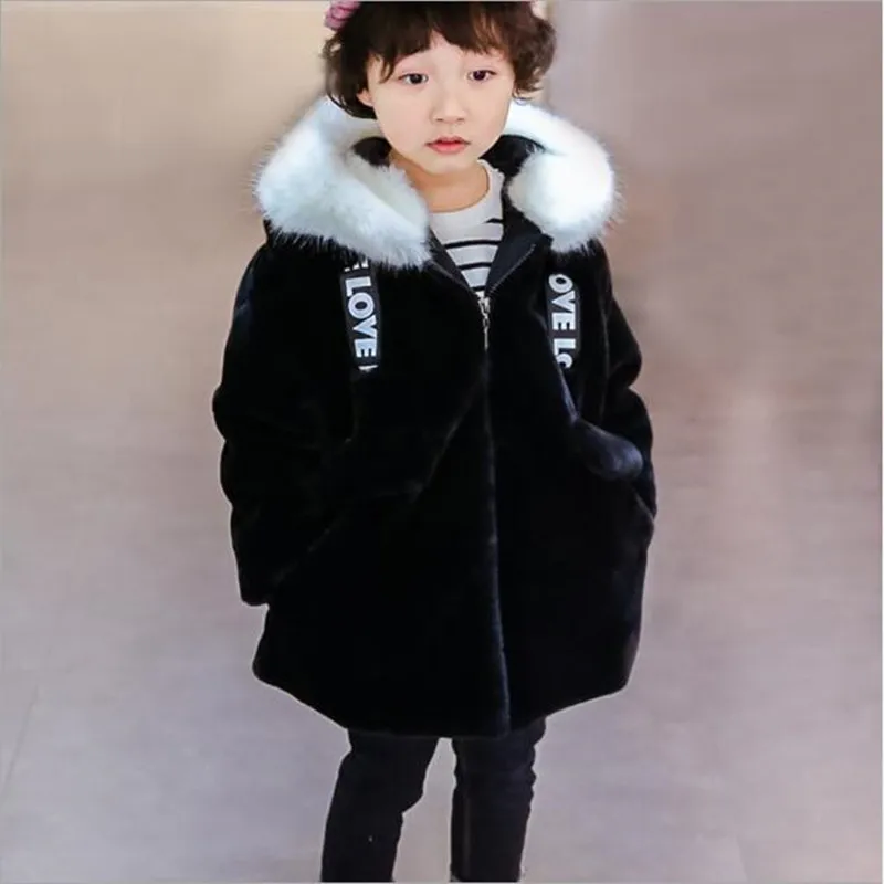 Пальто из искусственного меха для мальчиков и девочек плотная теплая корейская