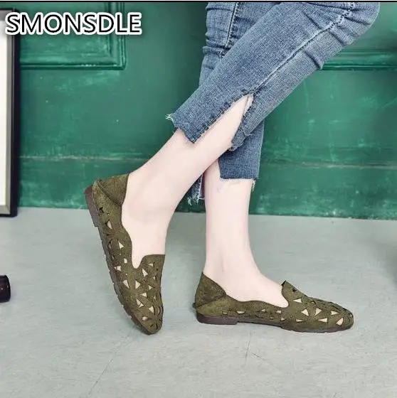 SMONSDLE 2019 летние новые корейские модные повседневные полые Sen из замши для девочек