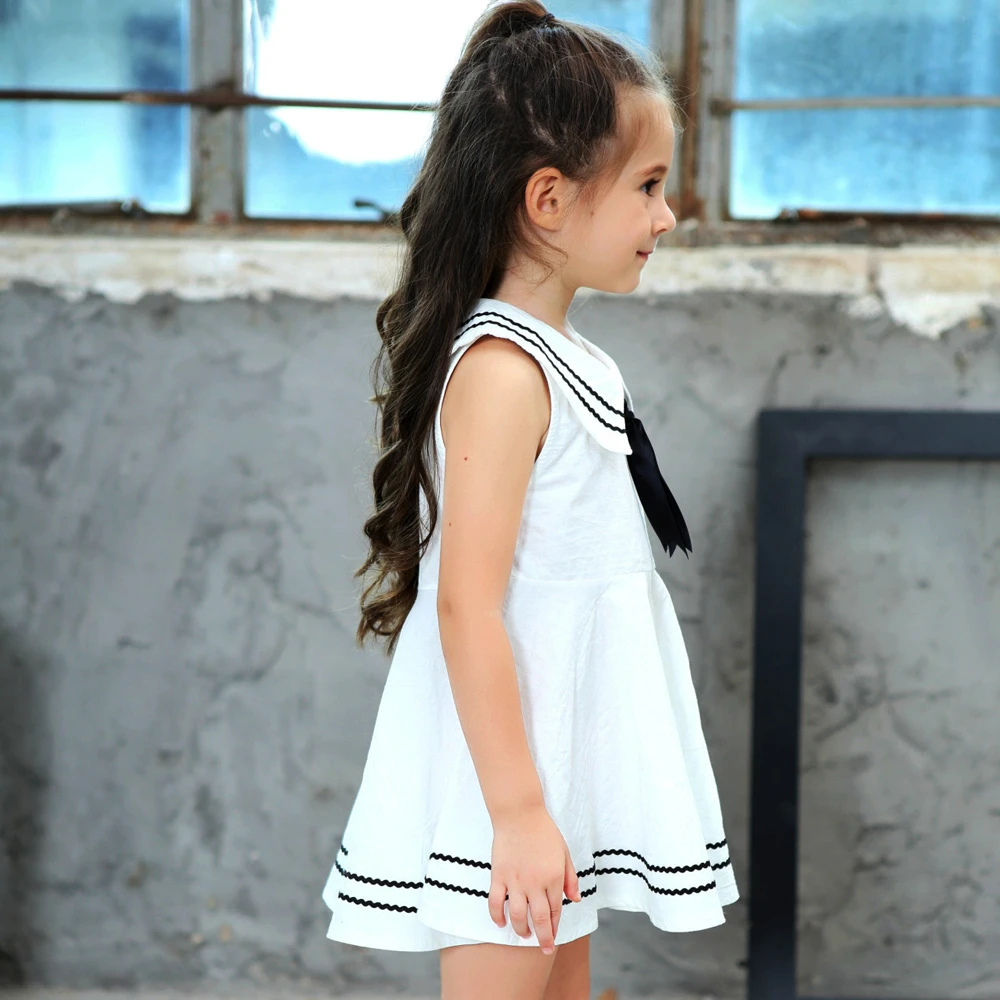 little girls dresses summer 2020 kids girl princess dress cute solid cotton elegant children clothes size for 23 4 5 6 7 8 years | Детская