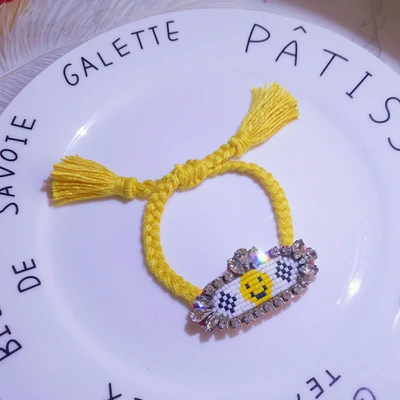 Ручной Красочные чешские Браслет Boho переплетения Письмо кисточкой Кристалл магнитный браслет атмосфера моды диких браслет 567 - Окраска металла: 5