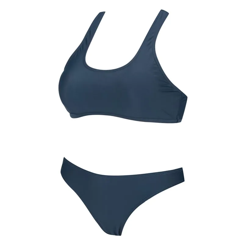 Cobunny New Bikinis Famale Swimwear Tank Bandeau Bikini Set Girls Swimsuit Solid Crop Swim Suit Two Pieces Women's Bathing Suits |