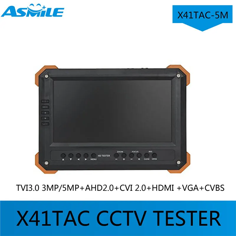 2017 7-дюймовый X41TAC -5M CCTV тестер TVI3.0 3MP/5MP + AHD2.0 CVI 2 0 HDMI VGA CVBS от asmile | Безопасность и