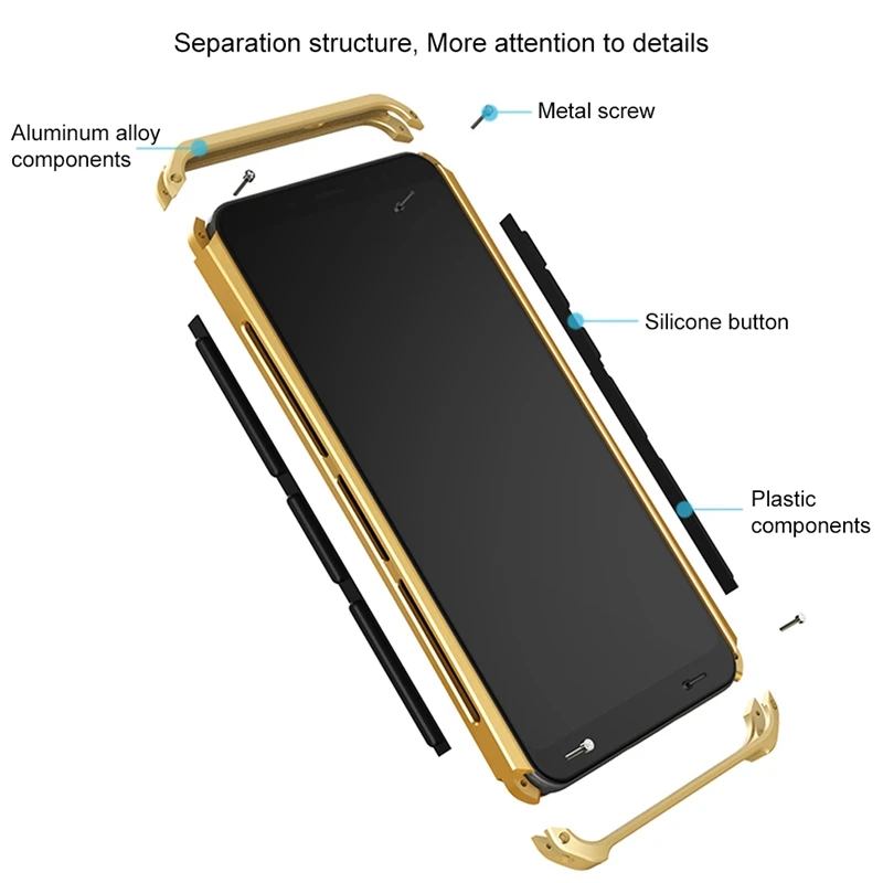OLLIVAN Алюминий металлический каркас чехол для Xiaomi Redmi Note 5 Полное покрытие жесткий