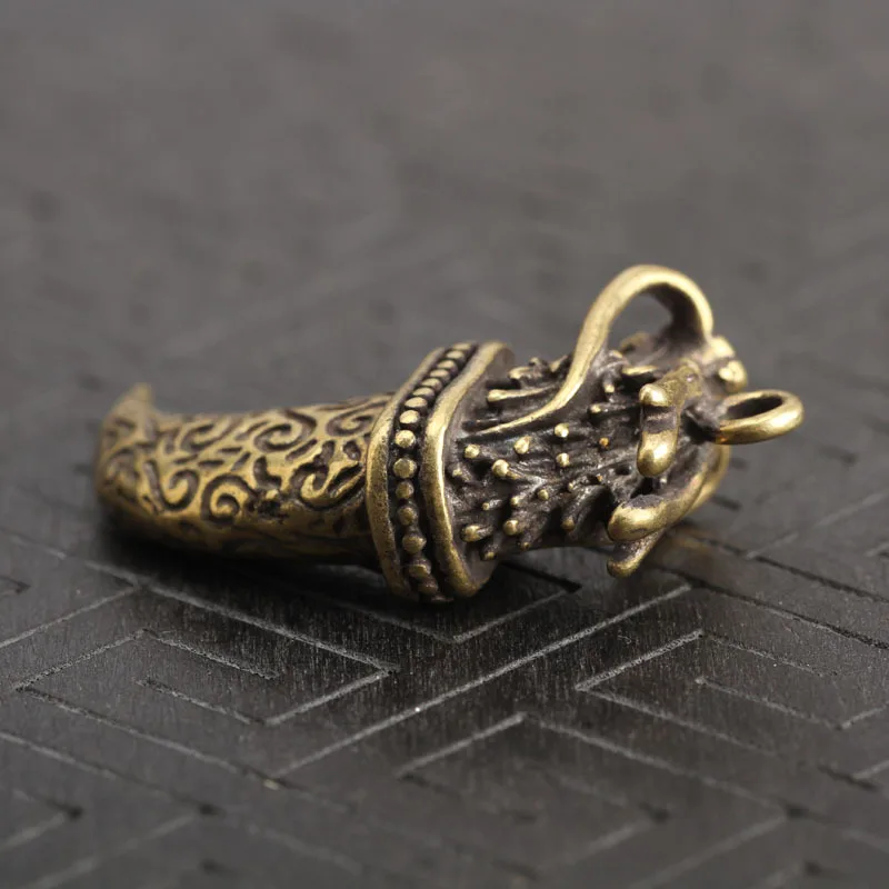 Цепочка для ключей с подвеской в виде головы дракона из античной меди|Брелоки| |