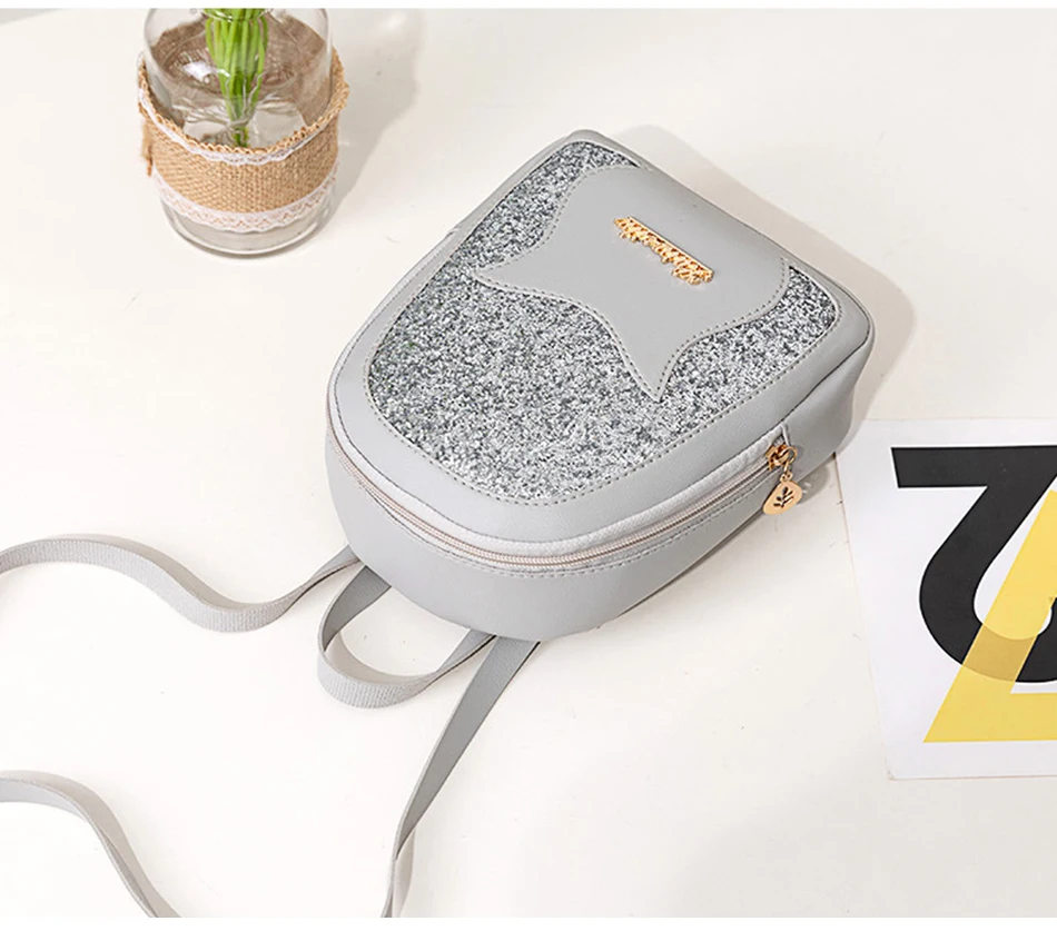 Girl's Small Backpack Brand Fashion Shining Sequin Shoulder Bag Women Multi-Function Mini Back pack for Teenage Girls Kids