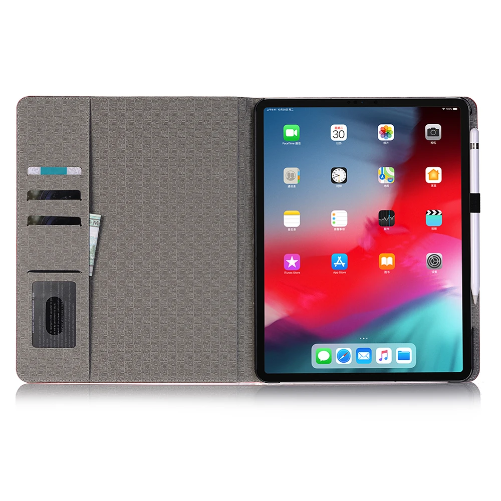 Роскошный кожаный флип чехол для iPad Mini 4/Mini 5 с отделением карт и подставкой умный
