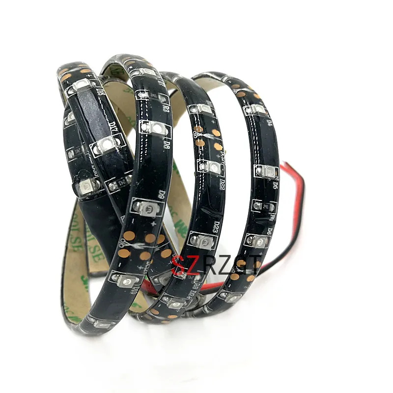 1 м черный PCB SMD 2835 UV гибкий Светодиодные ленты светильник 12В водить 60leds/m 395 405nm