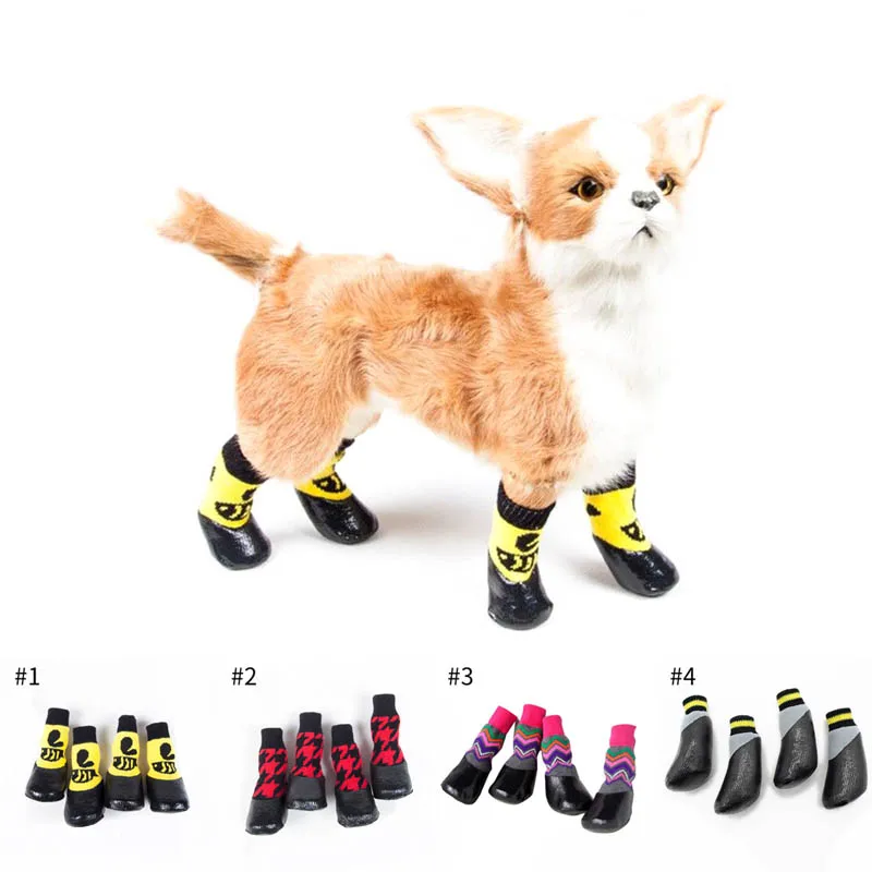 

4 Pcs Pet Dog Shoes Boots Waterproof Socks Puppy Non-slip Outdoor Feet Cover 2019 Best Selling