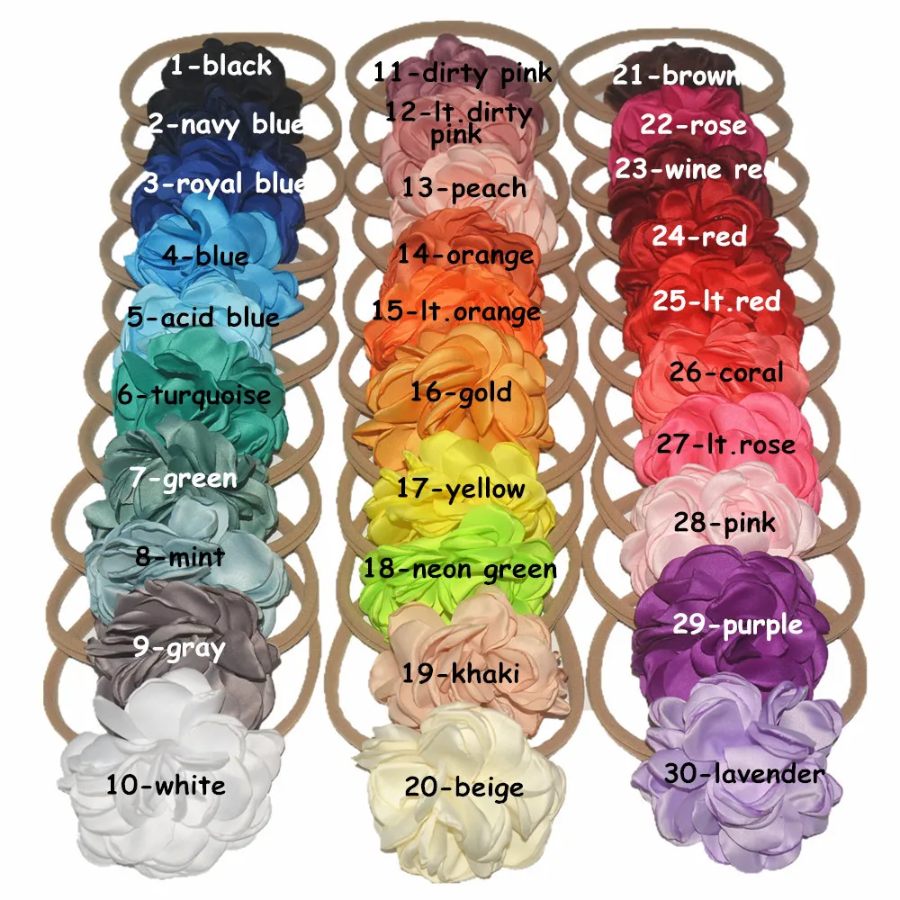 Повязка на голову с цветами 24 цвета 60 шт./лот|flower headband|burn flowerheadbands with flowers |