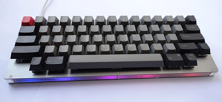 Gateron-Gray Case HHKB механическая клавиатура Gateron Cherry MX переключатели ЧПУ Алюминиевый Чехол пластина GH60 PCBA Al Feet USB кабель QMK программируемый - Цвет: Gateron-Gray Case