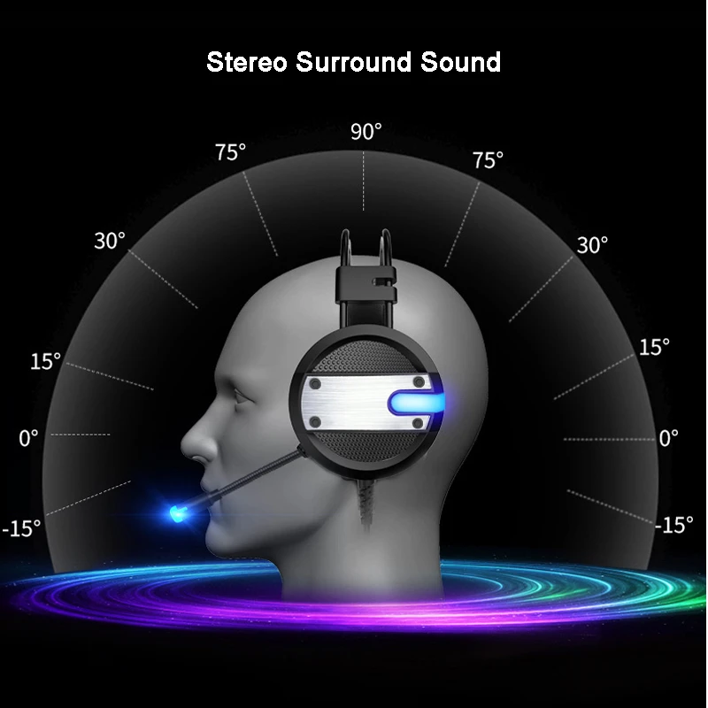 Светодиодный светильник игровая гарнитура глубокие басы игровые наушники