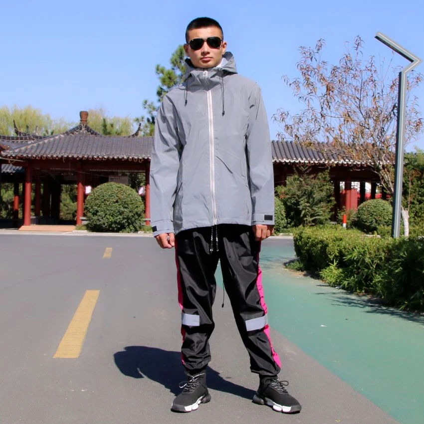 Светоотражающая куртка ласточкин хвост New2020 мужская с капюшоном хип хоп Ночной