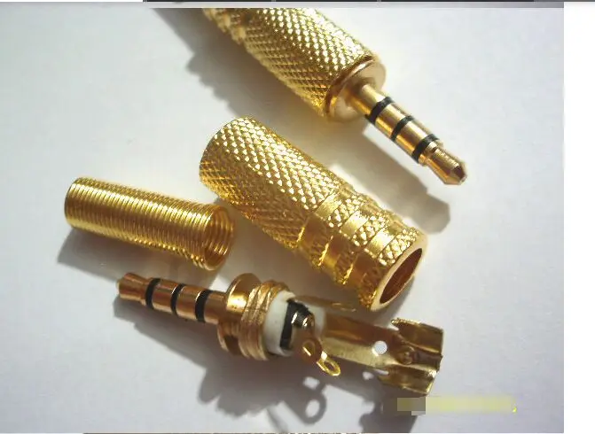 10 unids oro пластина сварная стерео 4 полюса штекер 1 8 &quot3 5 мм для auriculares разъем Аудио