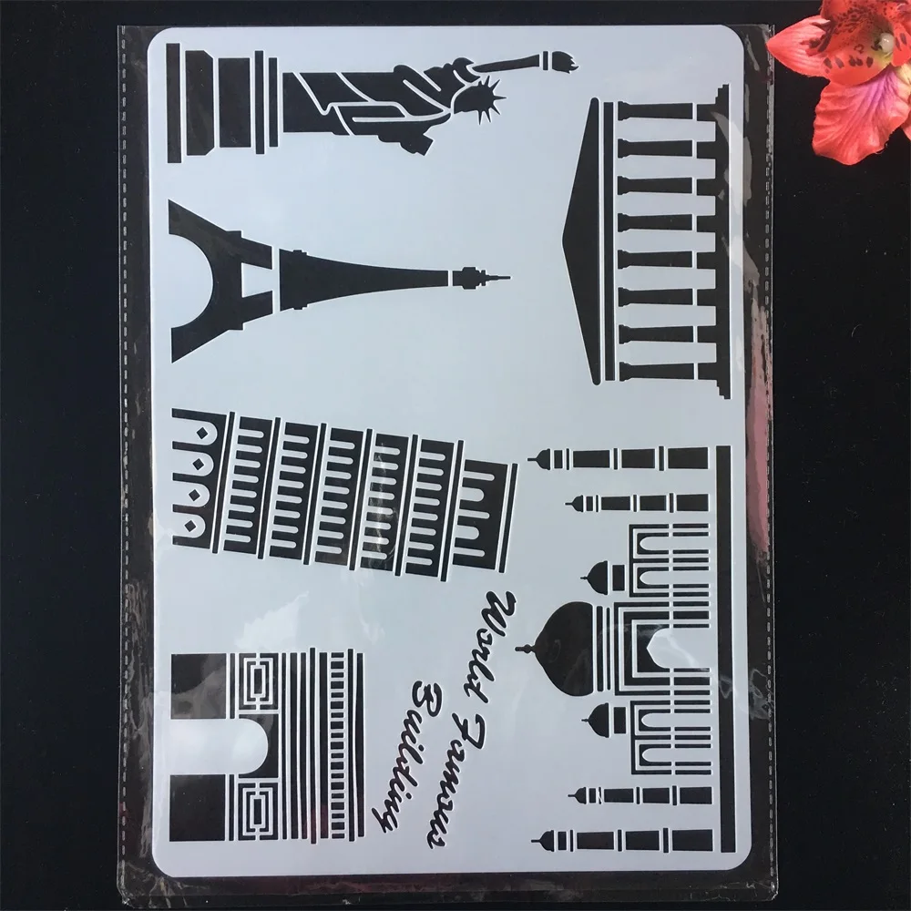 Трафареты A4 для самостоятельного изготовления туристических мест париж италия