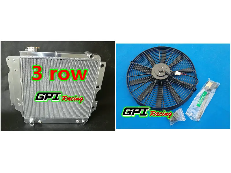 GPI алюминиевый радиатор + вентилятор 1987 06 для JEEP WRANGLER YJ TJ 2.4L 4.2L 00 99 98 97 96|Охлаждение