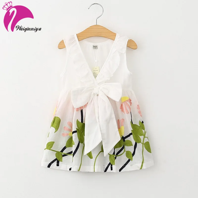 Baby Girl Dresses Cute Bowknot Blackless A-line Casual Sleeveless Fashion Princess Clothing vestido infantil | Детская одежда и