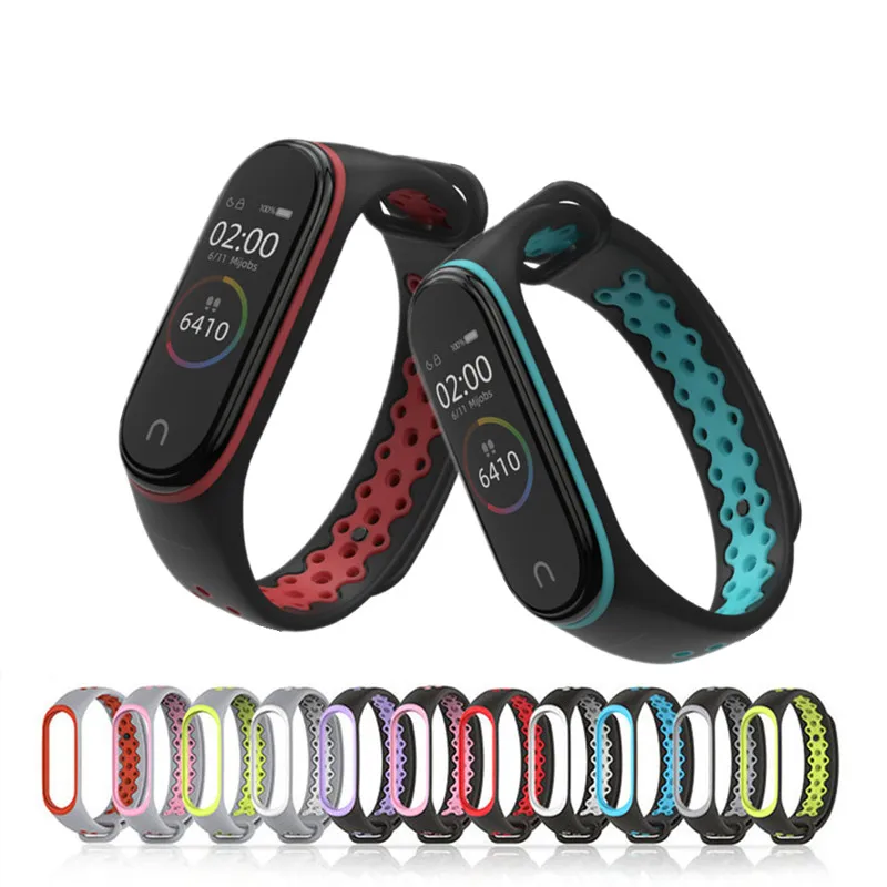 Спортивный силиконовый ремешок для Mi Band 4 3 Xiaomi mi band спортивный браслет band4 смарт