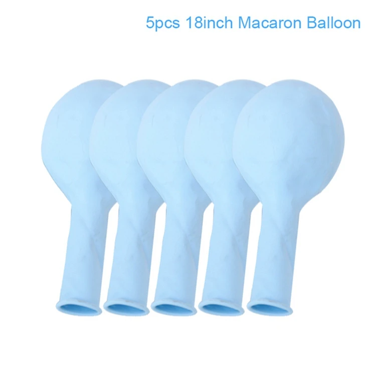 5pcs 18inch blue Шар Макарон цветные шары круглые латексные шарики Арка Тиффани синие с днем рождения воздушные шары для свадьбы вечеринки баллоны аксессуары - Цвет: 5pcs 18inch blue
