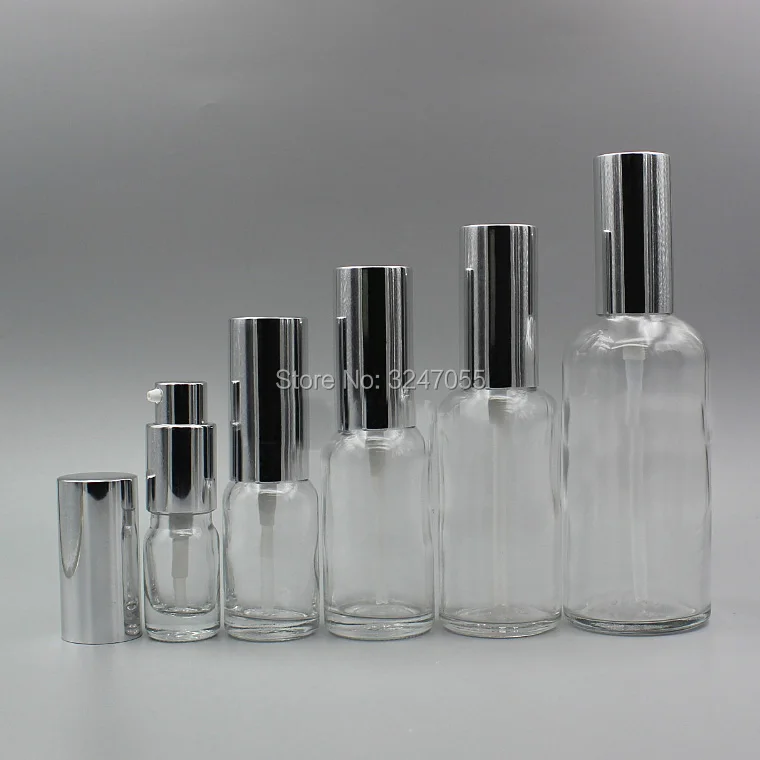 

10pcs20pcs Glass Empty Cosmetic Lotion Botlte, High-end Cosmetic Emulsion Container, Essential Oil Bottle 5/10/15/20/30/50/100ml