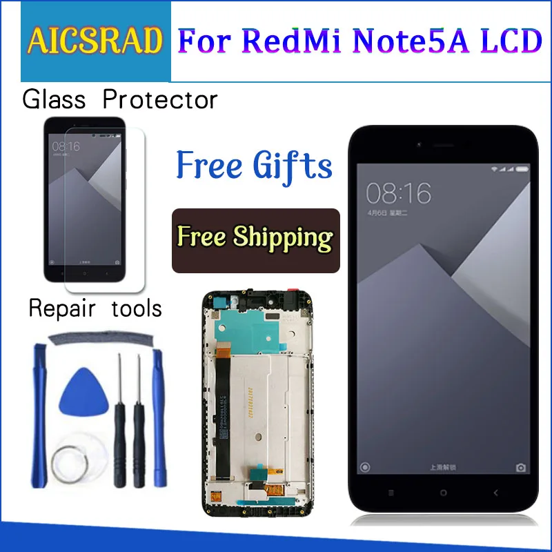 ЖК-дисплей 5,5 дюйма 720x1080 IPS для XIAOMI Redmi Note 5A, сенсорный экран с рамкой для Xiaomi Redmi Note 5A Prime LCD Y1 / Y1 Lite ЖК-дисплей 5,5 дюйма 720x1080 IPS для XIAOMI Redmi Note 5A, сенсорный экран с рамкой для Xiaomi Redmi Note 5A Prime LCD Y1 / Y1 Lite