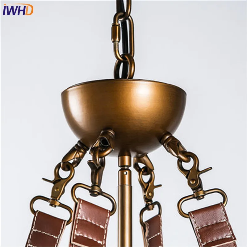 IWHD американский стиль креативная искусственная кожа Droplight LED винтажные подвесные