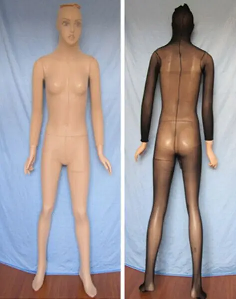 Новинка, женские и мужские чулки с рукавом, консилер, zentai, ультра-тонкие прозрачные эластичные бархатные боди с длинным рукавом и открытым шаговым швом