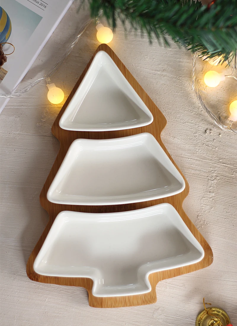 Креативная бамбуковая Рождественская елка фруктовая тарелка домашняя посуда