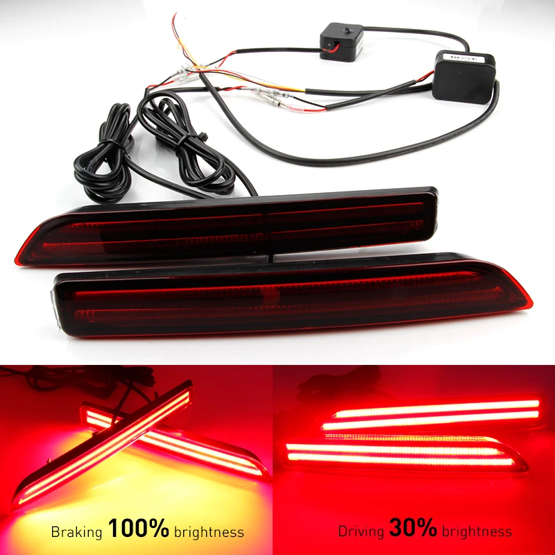 

OKEEN 2pcs For Nissan Murano 2015 2016 Car LED DRL Rear Bumper LED Brake Light Turn Signal Light tail led Warning fog lamp