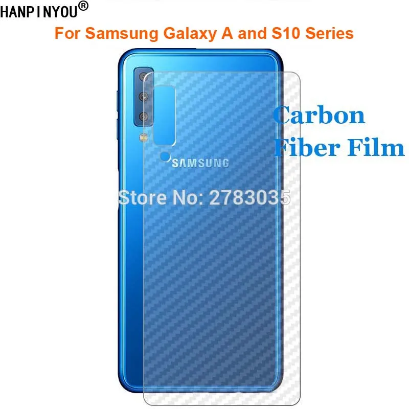 Для Samsung Galaxy A7 A6 A8 S10 5G Plus A9 Pro 2018 2019 Star S10e 3D углеродное волокно задняя пленка защита