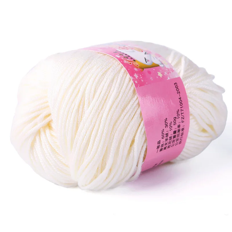 Топ 1 Skein 50 г высокое качество натуральный шелк хлопок Детский свитер мягкая пряжа вязание#68881