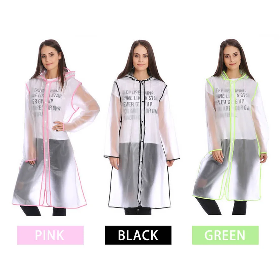 Портативный водонепроницаемый дождевик пластиковый прозрачный для взрослых