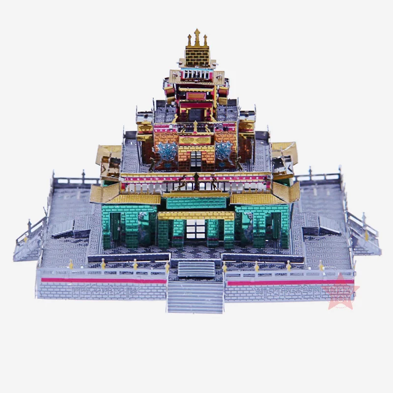 Microworld тибетская буддийская архитектура храма 3D металлический пазл DIY сборные