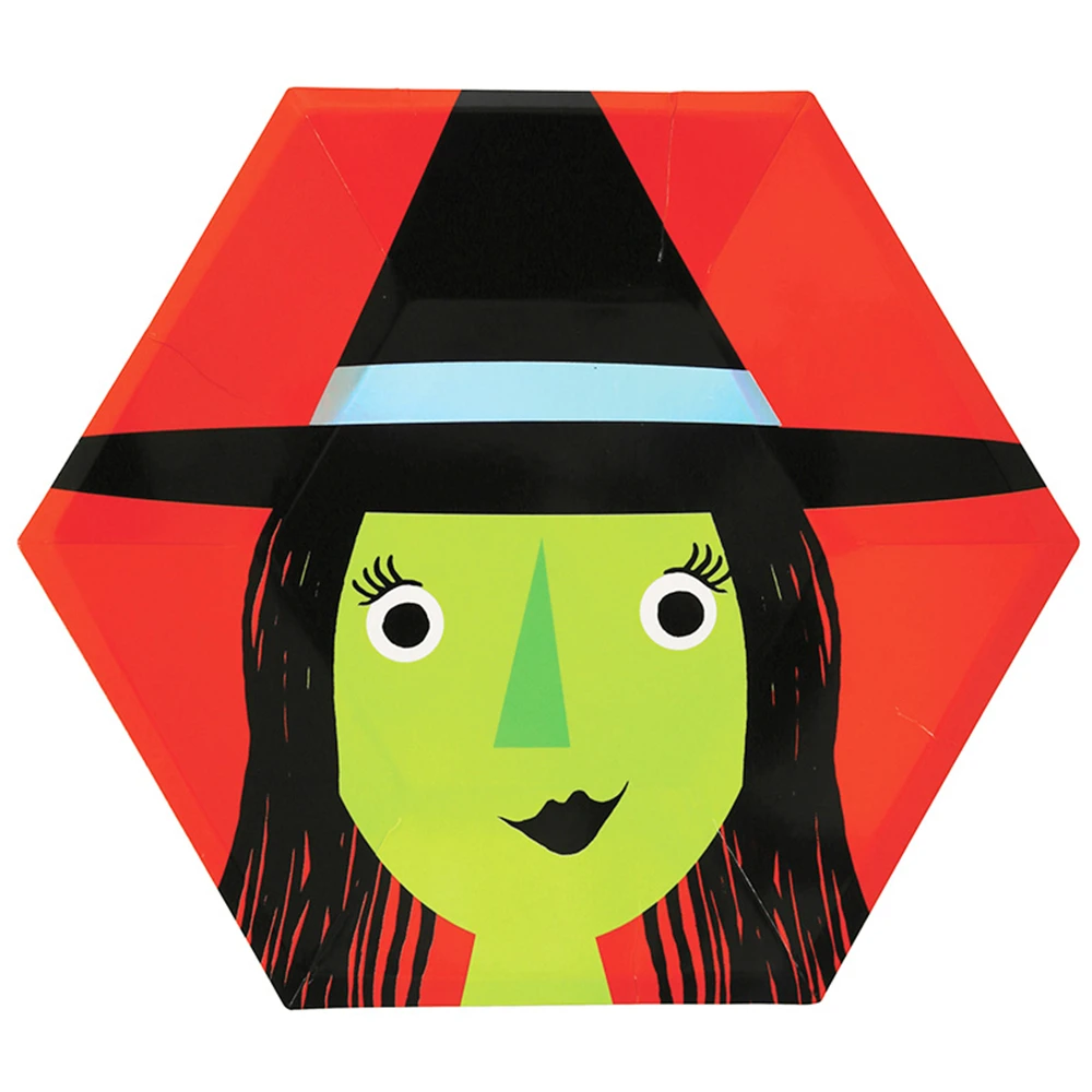 Новые 8 шт. паук тыквы страшно ведьма одноразовая посуда тарелки торт плиты