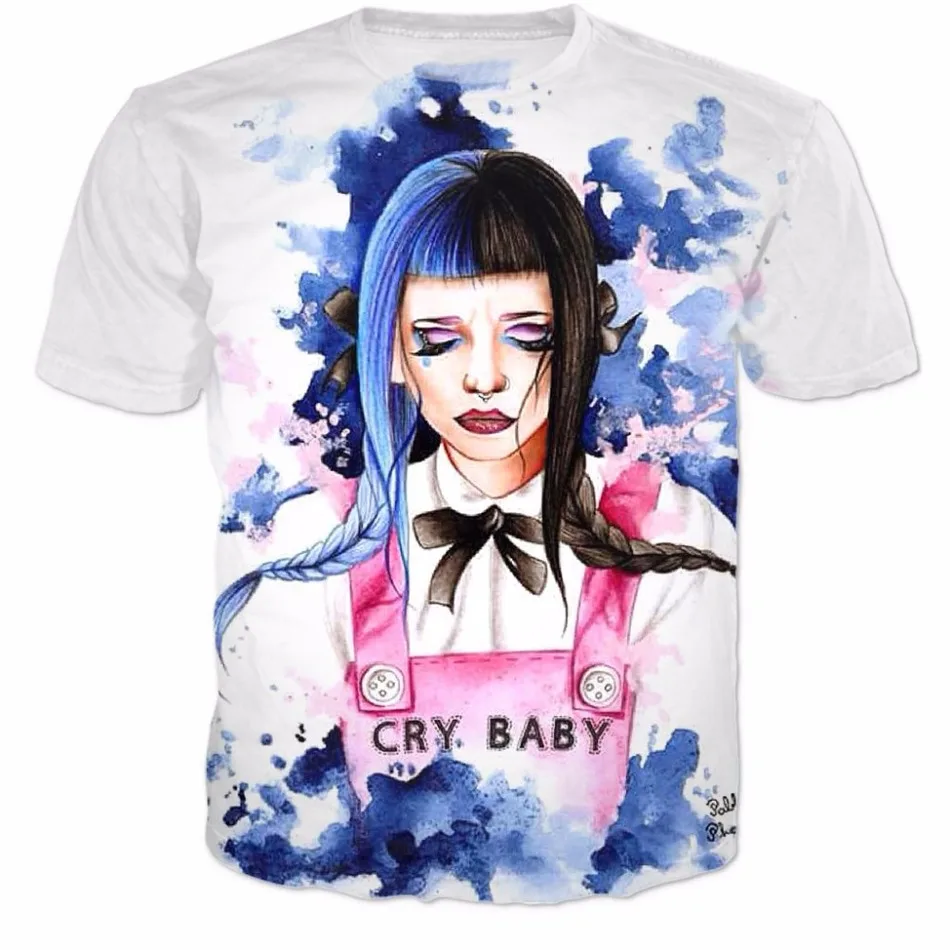 Мелани Мартинес футболка Для женщин мужчин 3D печатных плакса плюс Размеры 5XL Harajuku