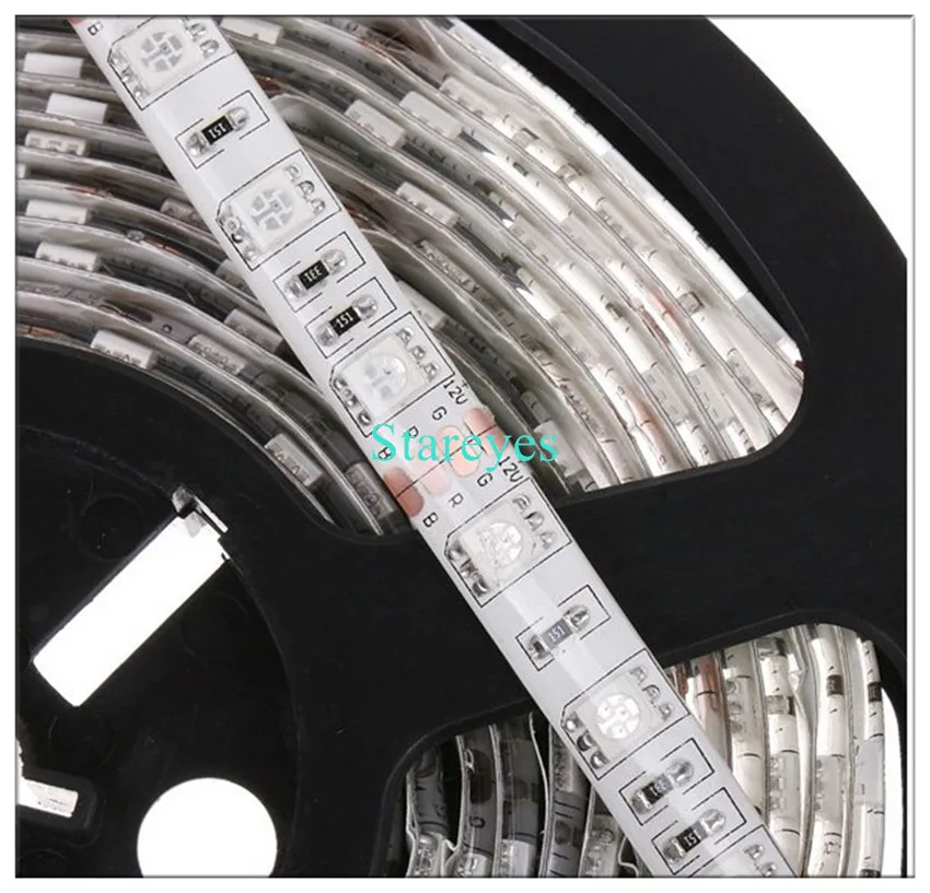 1 комплект SMD 5050 60 светодиодный/M 5M RGB Светодиодная лента для фонарика одноцветная IP65 водонепроницаемая лента+ пульт дистанционного управления/переключатель+ 3A адаптер питания
