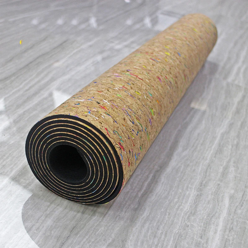 Высококачественный цветной пробковый коврик для йоги из ТПЭ 6 мм экологически