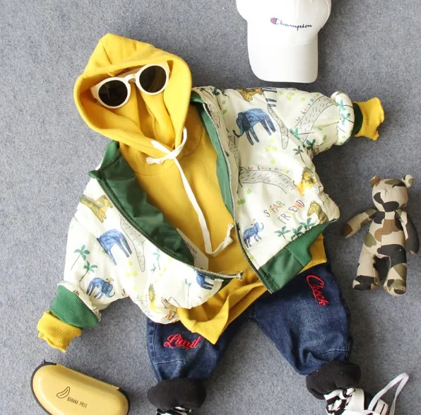only jacket Только свободная теплая куртка 1 предмет, От 2 до 8 лет, новинка года, зимняя теплая куртка с хлопковой подкладкой и Бейсбольным воротником для мальчиков детское зимнее пальто - Цвет: only jacket