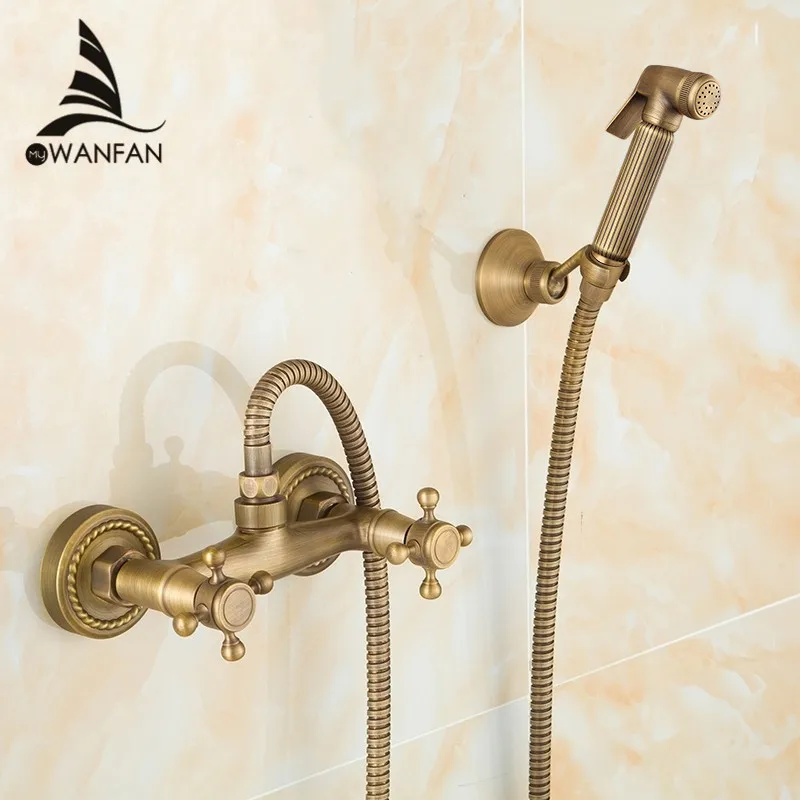 Смеситель для биде античная твердая латунная трубка смеситель душа холодной и