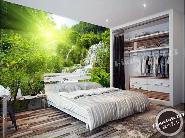 The custom 3D murals forest streams under the sun living room sofa TV wall bedroom paper Обустройство дома