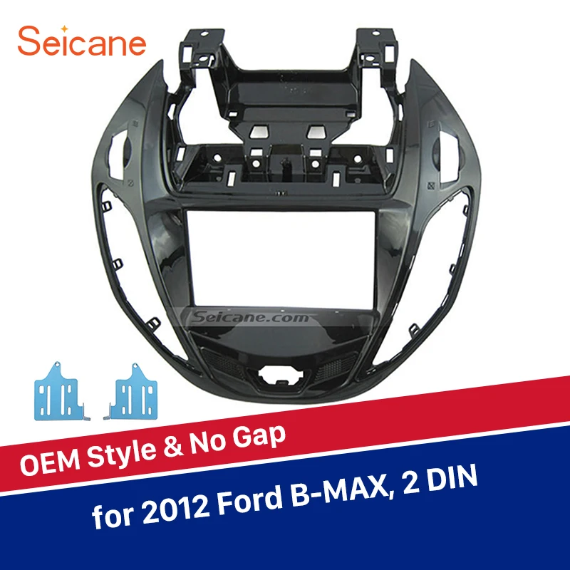 Seicane 2Din Car Radio Fascia Frame For Ford B-MAX UV Black Refitting In Dash Mount Kit Audio Panel Auto Stereo Trim Kit