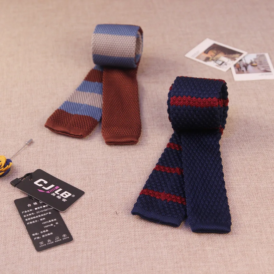 Мужские вязаные галстуки бабочки повседневные облегающие из полиэстера в