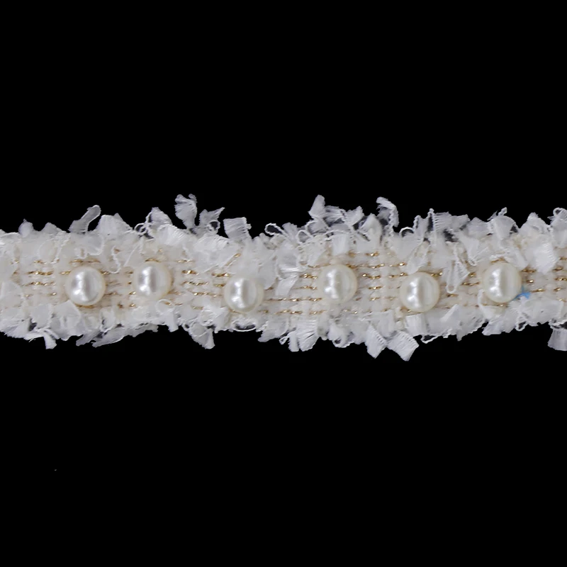 10 ярдов отделка из жемчуга и кружевной ленты ткани аппликация украшения одежды